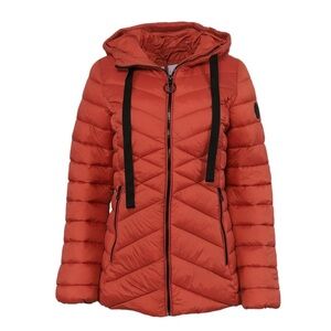 (NWT) Girl Women's Hooded Puffer Jacket in Terracotta, Medium